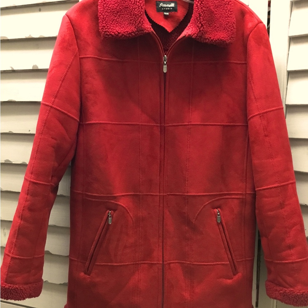 Fen-Nelli Studio overcoat size 13/14 colour: Red Wine